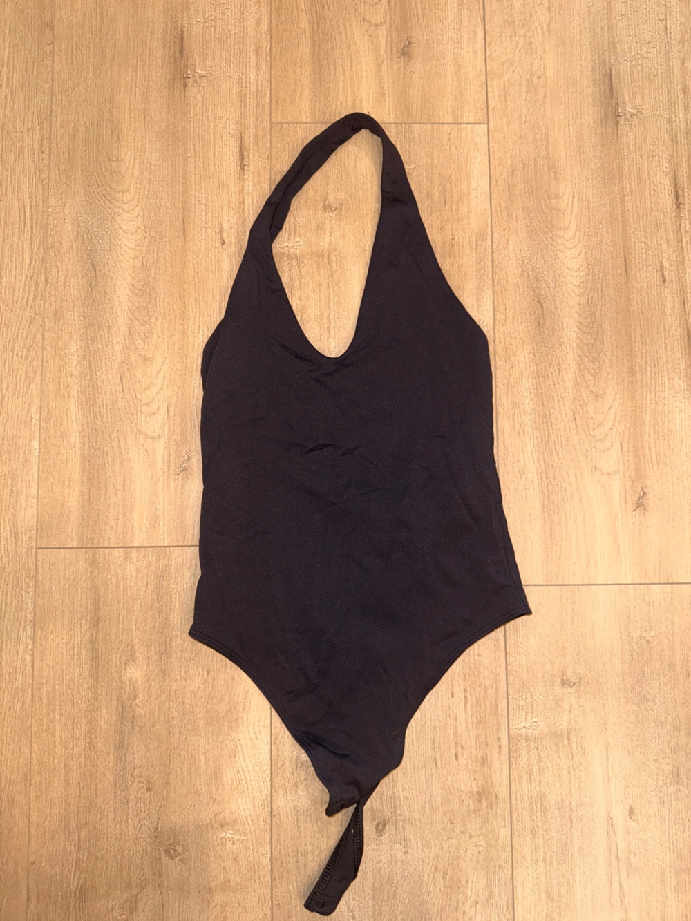 Babaton Black Halter Scoop-Back Bodysuit
